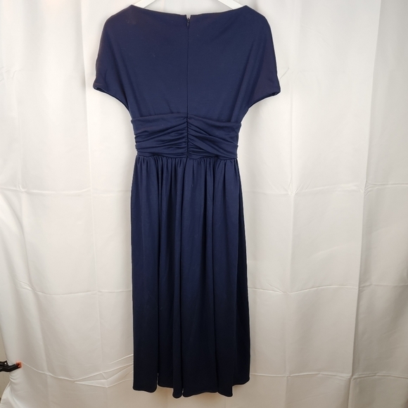 GIAMBATTISTA Valli navy wool jersey dress size M in EUC - Picture 6 of 10